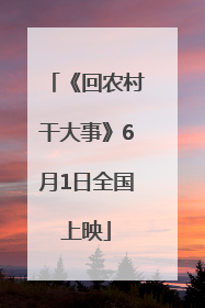 《回农村干大事》6月1日全国上映
