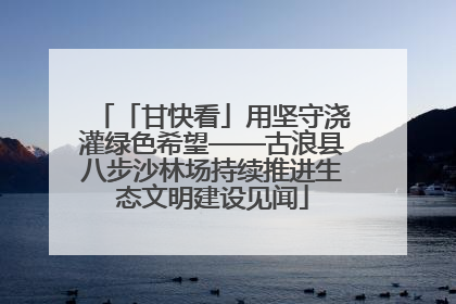 「甘快看」用坚守浇灌绿色希望——古浪县八步沙林场持续推进生态文明建设见闻