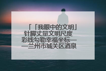 「我眼中的文明」针脚丈量文明尺度 彩线勾勒幸福坐标——兰州市城关区酒泉路街道办事处