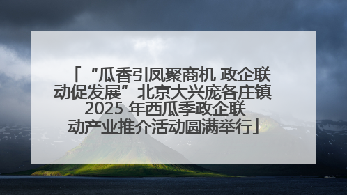 “瓜香引凤聚商机 政企联动促发展”北京大兴庞各庄镇 2025 年西瓜季政企联动产业推介活动圆满举行