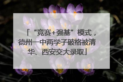 “竞赛+强基”模式，德州一中两学子破格被清华、西安交大录取