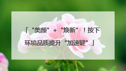 “美颜”+“焕新”！按下环境品质提升“加速键”
