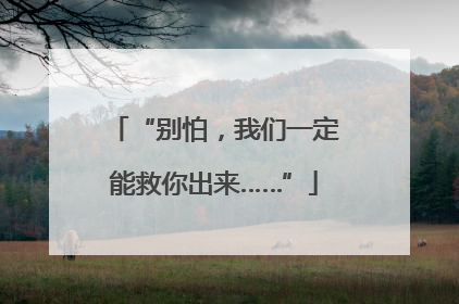“别怕，我们一定能救你出来……”