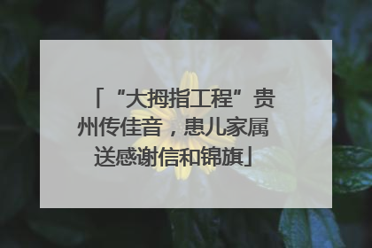 “大拇指工程”贵州传佳音，患儿家属送感谢信和锦旗