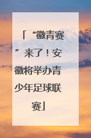 “徽青赛”来了！安徽将举办青少年足球联赛