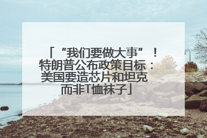 “我们要做大事”！特朗普公布政策目标：美国要造芯片和坦克 而非T恤袜子