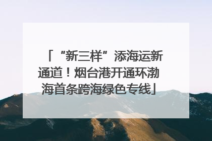 “新三样”添海运新通道！烟台港开通环渤海首条跨海绿色专线