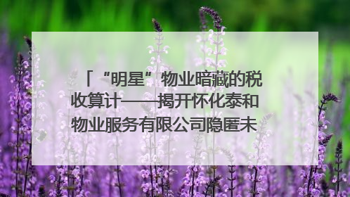 “明星”物业暗藏的税收算计——揭开怀化泰和物业服务有限公司隐匿未开票收入偷税真相