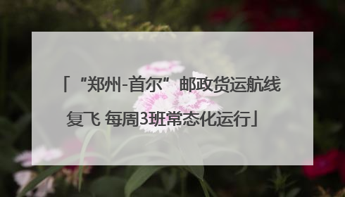 “郑州-首尔”邮政货运航线复飞 每周3班常态化运行