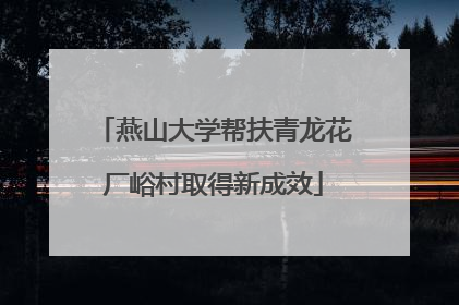 燕山大学帮扶青龙花厂峪村取得新成效