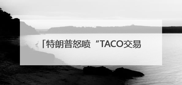 特朗普怒喷“TACO交易”：不是胆怯，是谈判！