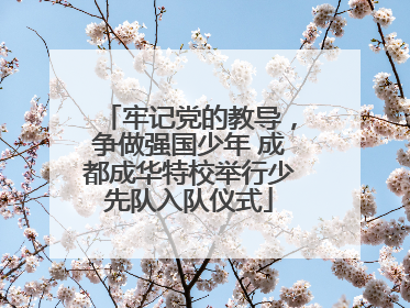 牢记党的教导，争做强国少年 成都成华特校举行少先队入队仪式