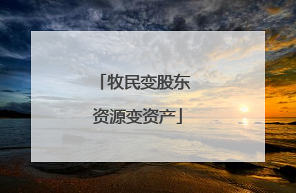 牧民变股东 资源变资产