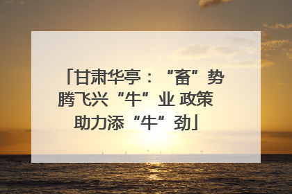 甘肃华亭：“畜”势腾飞兴“牛”业 政策助力添“牛”劲