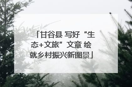 甘谷县 写好“生态+文旅”文章 绘就乡村振兴新图景