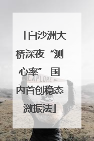 白沙洲大桥深夜“测心率” 国内首创稳态激振法