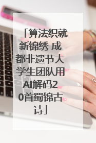 算法织就新锦绣 成都非遗节大学生团队用AI解码20首蜀锦古诗