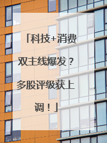 科技+消费双主线爆发？多股评级获上调！