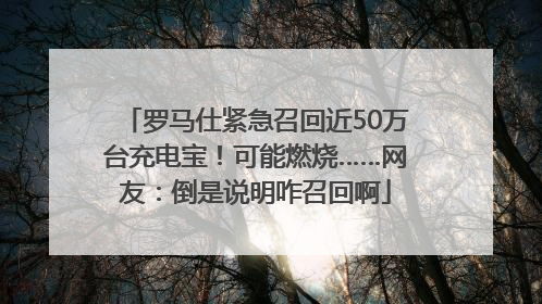 罗马仕紧急召回近50万台充电宝！可能燃烧……网友：倒是说明咋召回啊
