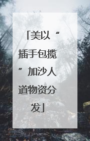 美以“插手包揽”加沙人道物资分发