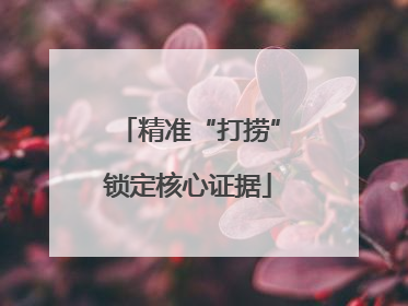 精准“打捞”锁定核心证据