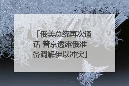 俄美总统再次通话 普京透露俄准备调解伊以冲突