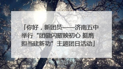 你好，新团员——济南五中举行“团徽闪耀映初心 挺膺担当建新功”主题团日活动