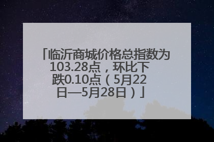 临沂商城价格总指数为103.28点，环比下跌0.10点（5月22日—5月28日）