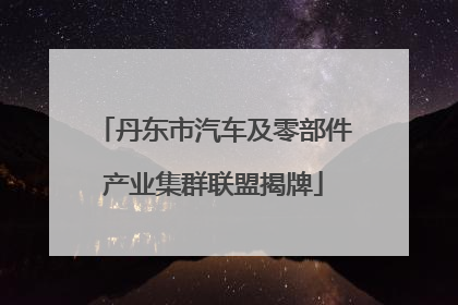 丹东市汽车及零部件产业集群联盟揭牌