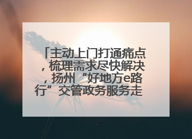 主动上门打通痛点，梳理需求尽快解决，扬州“好地方e路行”交管政务服务走进规上企业