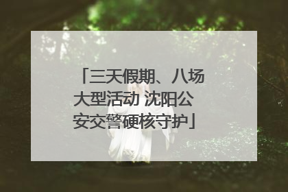 三天假期、八场大型活动 沈阳公安交警硬核守护
