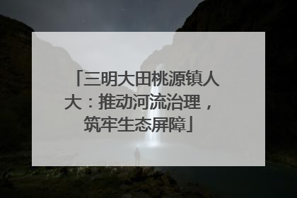 三明大田桃源镇人大：推动河流治理，筑牢生态屏障