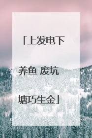 上发电下养鱼 废坑塘巧生金