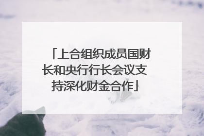 上合组织成员国财长和央行行长会议支持深化财金合作