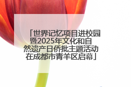 世界记忆项目进校园暨2025年文化和自然遗产日侨批主题活动在成都市青羊区启幕