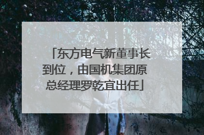 东方电气新董事长到位，由国机集团原总经理罗乾宜出任