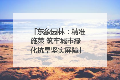 东象园林：精准施策 筑牢城市绿化抗旱坚实屏障
