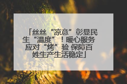 丝丝“凉意”彰显民生“温度”！暖心服务应对“烤”验 保障百姓生产生活稳定