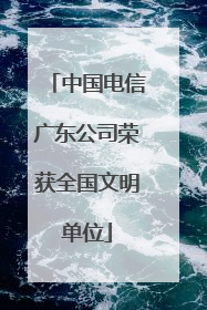 中国电信广东公司荣获全国文明单位