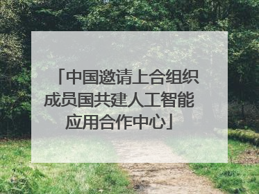 中国邀请上合组织成员国共建人工智能应用合作中心