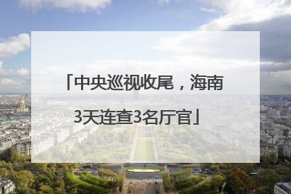 中央巡视收尾，海南3天连查3名厅官