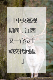 中央巡视期间，江西又一官员主动交代问题