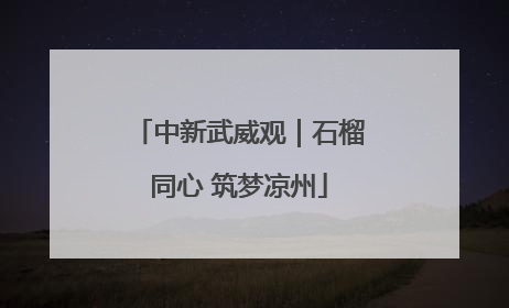中新武威观｜石榴同心 筑梦凉州