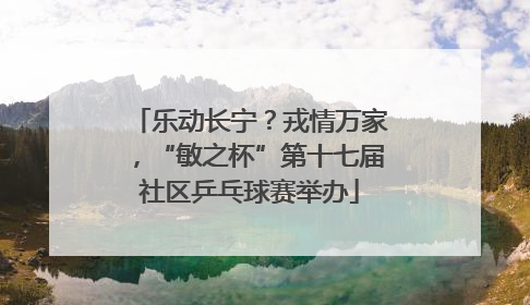 乐动长宁？戎情万家，“敏之杯”第十七届社区乒乓球赛举办