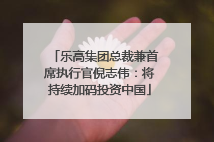 乐高集团总裁兼首席执行官倪志伟：将持续加码投资中国