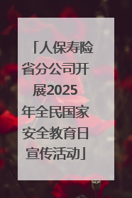 人保寿险省分公司开展2025年全民国家安全教育日宣传活动