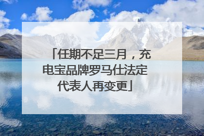 任期不足三月，充电宝品牌罗马仕法定代表人再变更