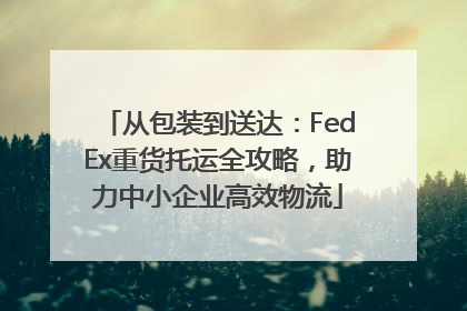从包装到送达：FedEx重货托运全攻略，助力中小企业高效物流