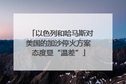 以色列和哈马斯对美国的加沙停火方案态度显“温差”