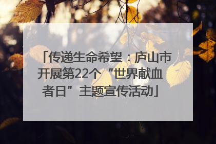 传递生命希望：庐山市开展第22个“世界献血者日”主题宣传活动